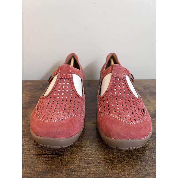 Earth Origins Swirl Pink Suede Mary Jane Shoe Hook & Loop Strap Women's US 9 - Picture 2 of 13